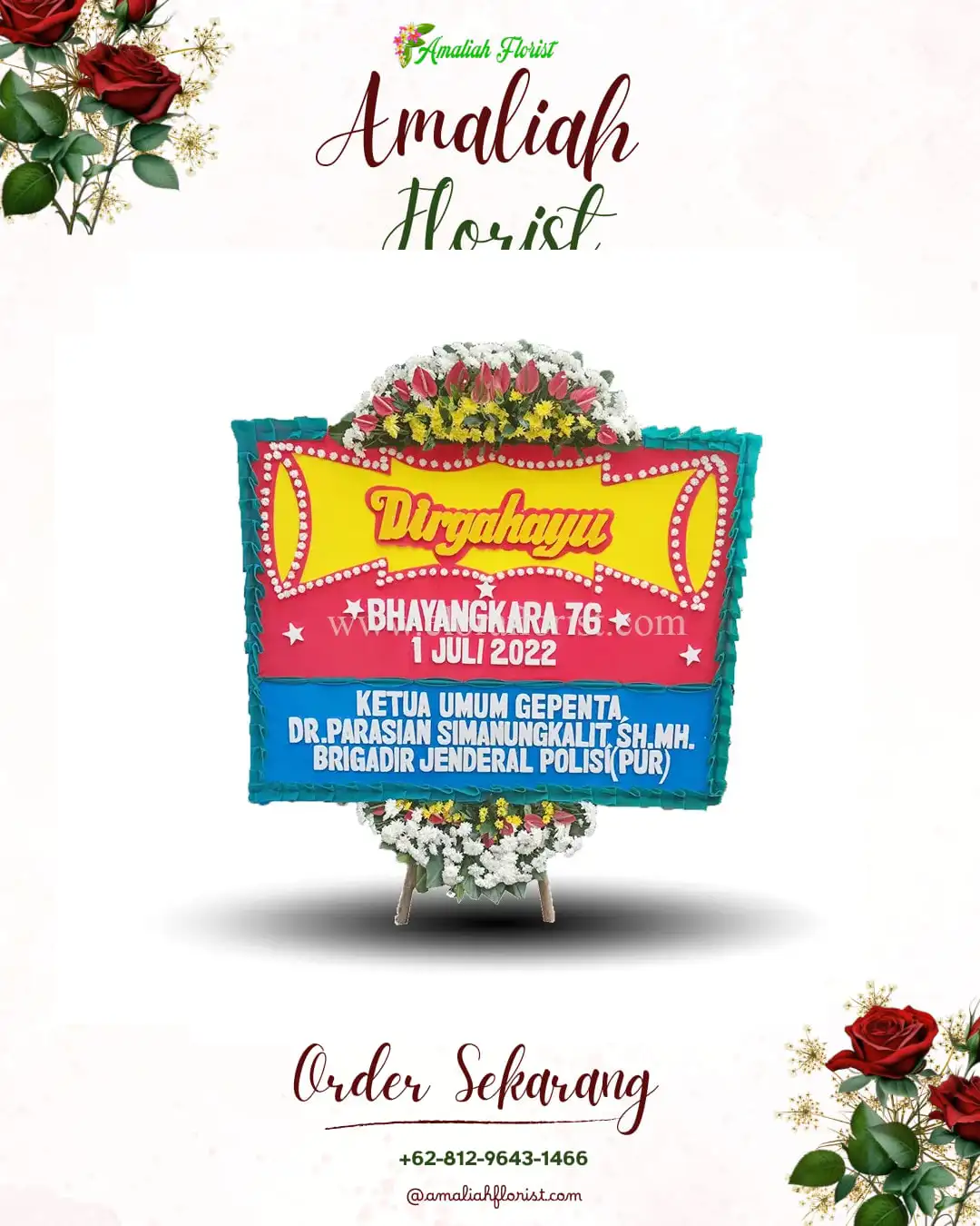 Papan Bunga HUT Ulang Tahun Bunut Hilir